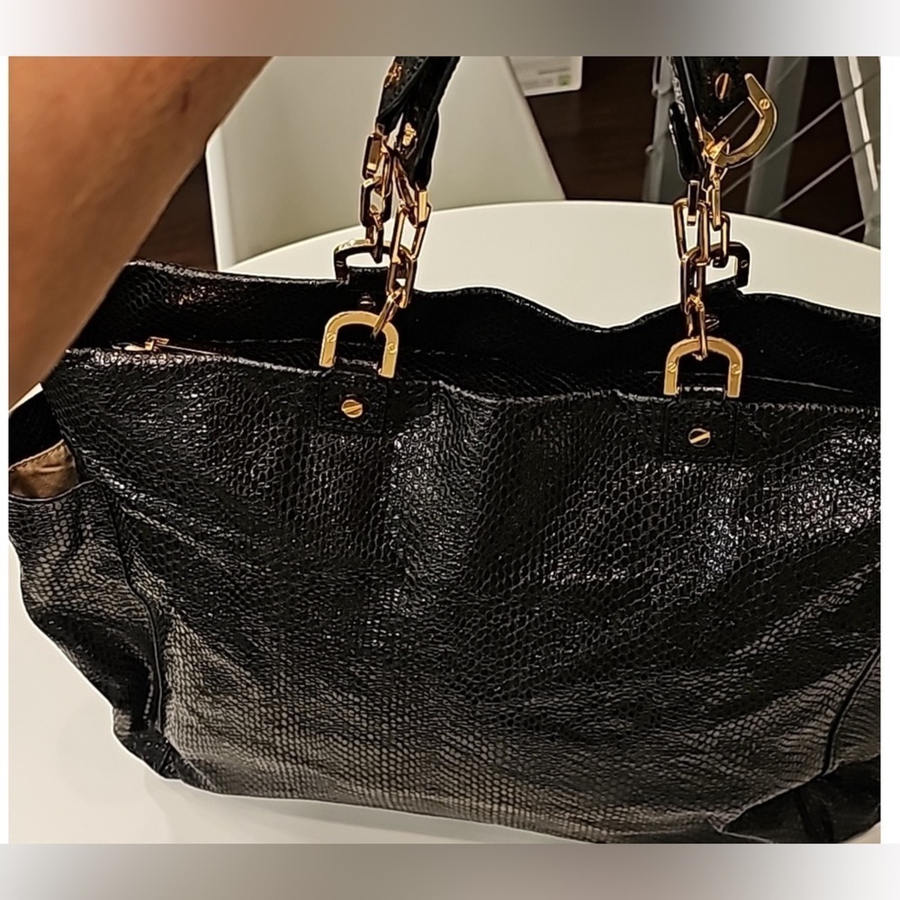 Tory Burch Marni Embossed Leather Snakeskin Tote Bag - Picture 3 of 10